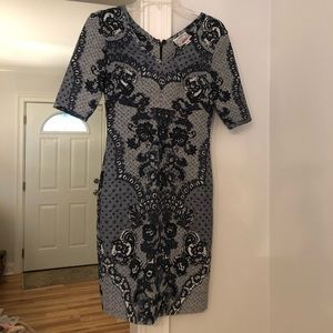 Anthropologie Dress Navy Lace Design 0